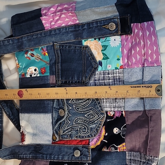 Extra large tote bag made from upcycled jeans - Picture 2 of 8